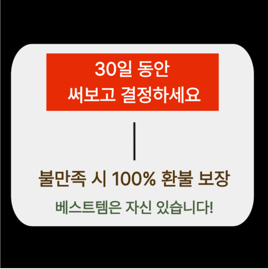 베스트템 30일 사용 및 환불 보장 안내